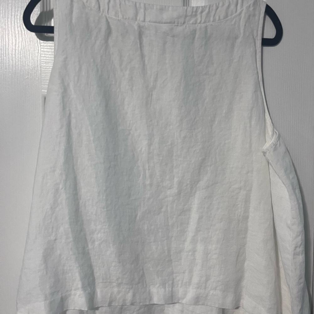 J Jill PureJill XL women’s White Sleeveless Linen Shift Dress - Picture 7 of 8